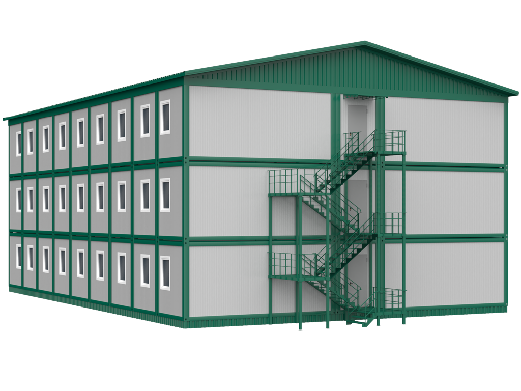 Блочно-модульные здания с раздельной рамой перекрытия (напольная, потолочная)